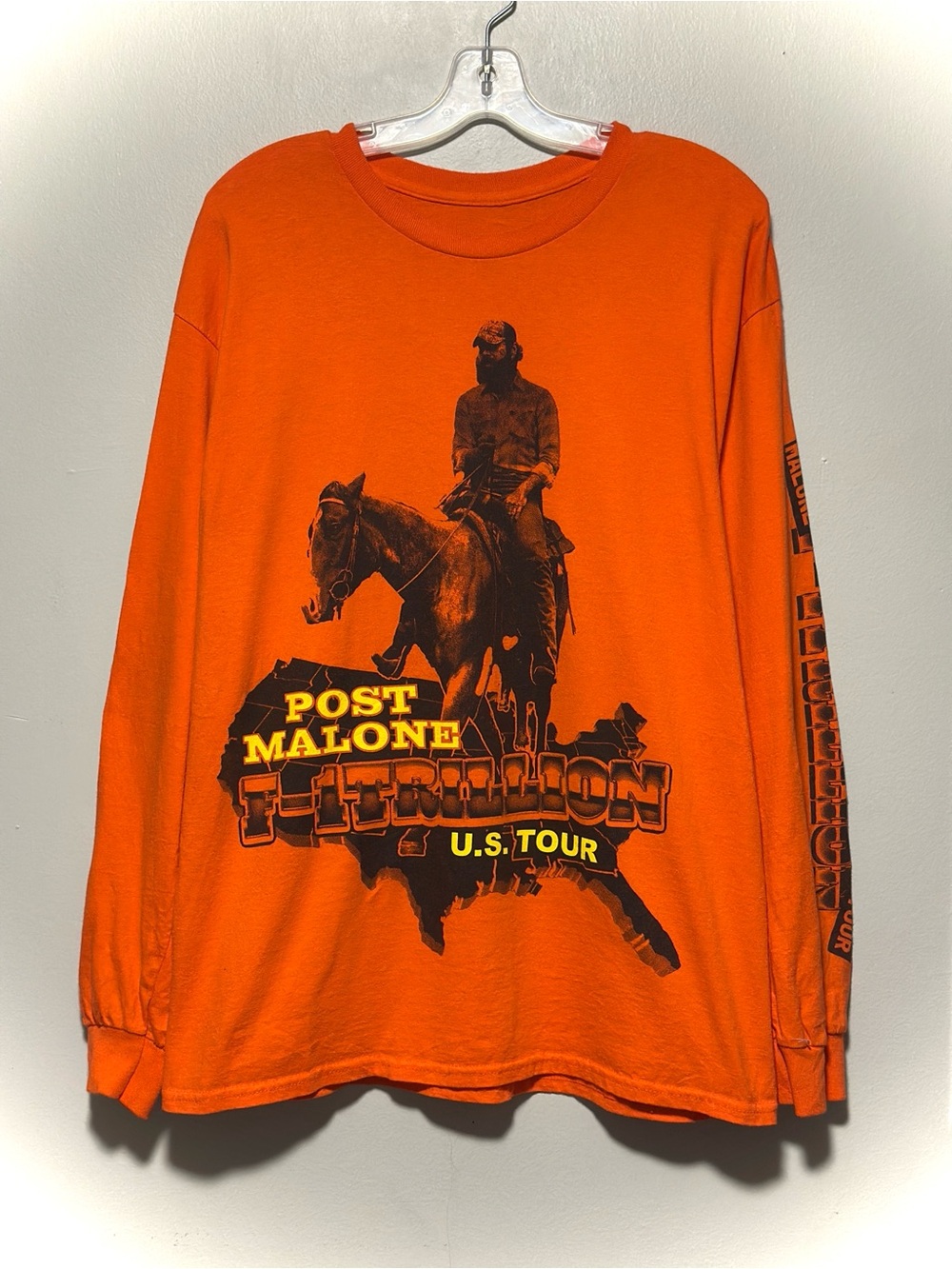 Post Malone 'F-1 Trillion' U.S. Tour Orange Long Sleeve Tee